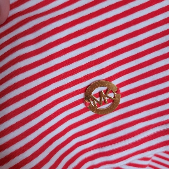 Michael Kors Striped Shirt with Cutout Shoulders Size Large - Picture 5 of 5